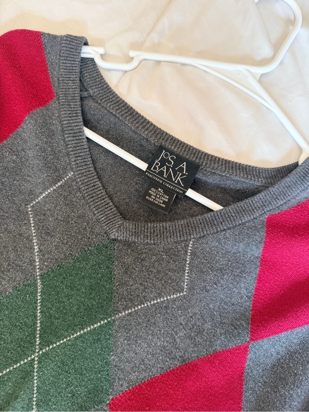 Jos. A. Bank Gray V-Neck Sweater